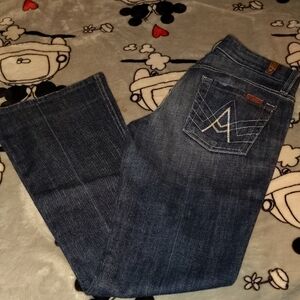 7 For All Mankind Dark Blue Boot Cut Jeans